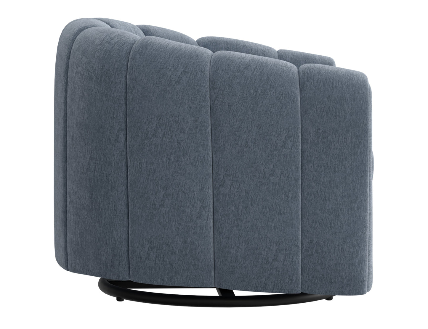 Wooden Frame & Metal Base, 360 Degree Swivel Glider Accent Chair - Light Blue