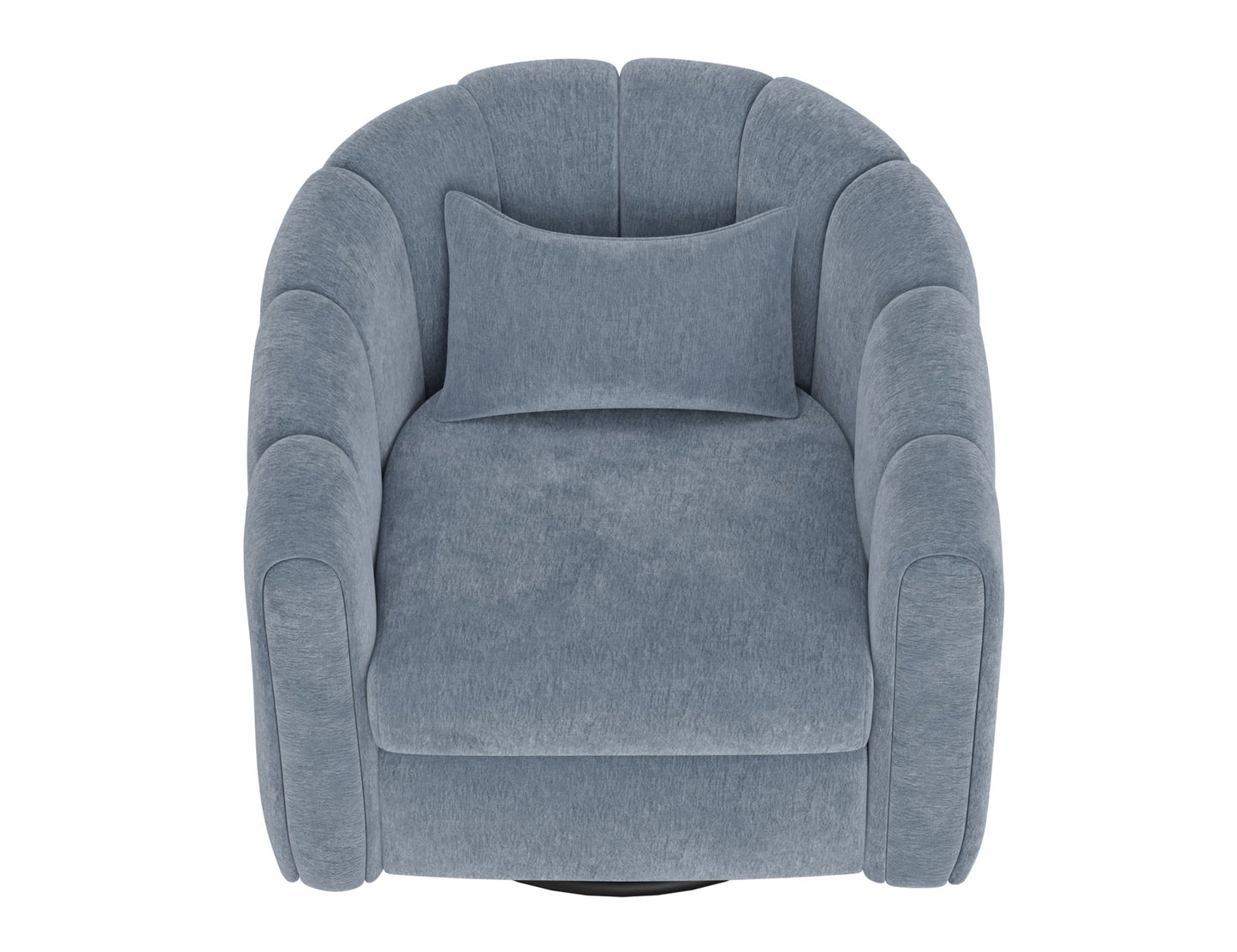 Wooden Frame & Metal Base, 360 Degree Swivel Glider Accent Chair - Light Blue