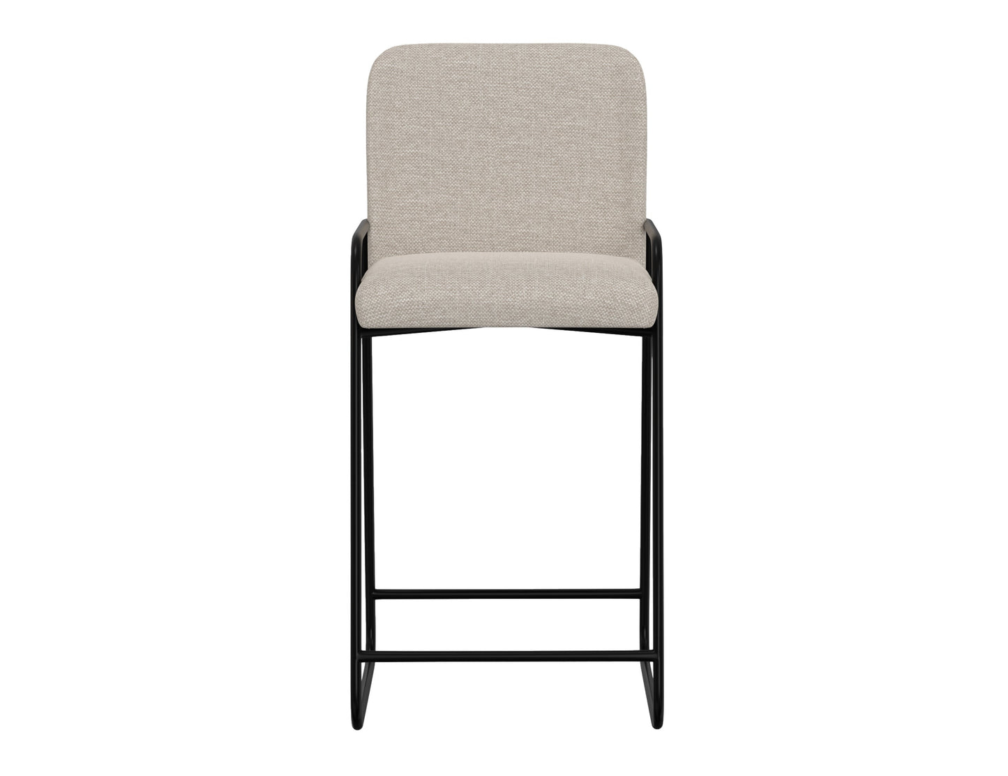 Wooden Frame & Metal Base, 30" Upholstered Barstool - Agreeable Gray