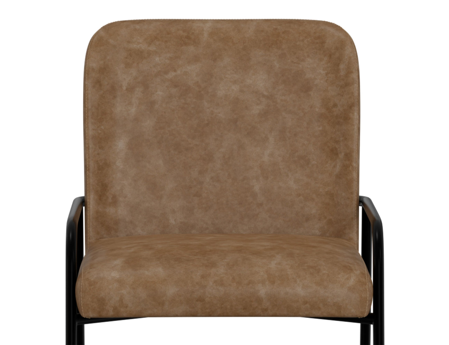 Wooden Frame & Metal Base, 30" Upholstered Barstool - Caramel Color