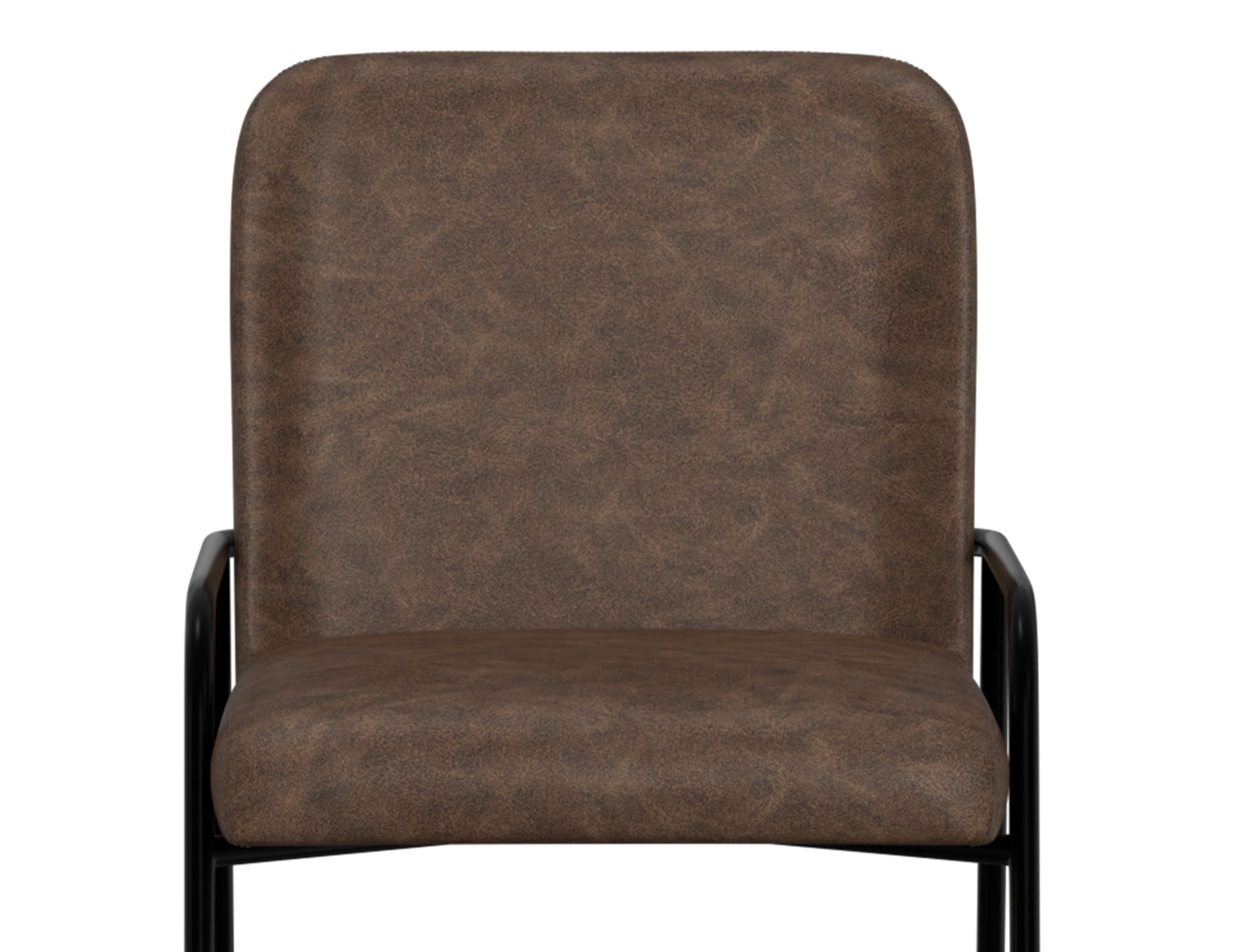 Wooden Frame & Metal Base, 30" Upholstered Barstool - Chocolate Brown