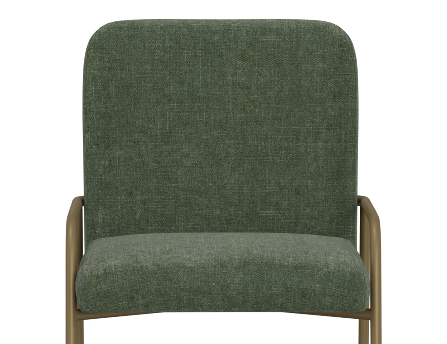 Wooden Frame & Metal Base, 30" Upholstered Barstool - Olive Green