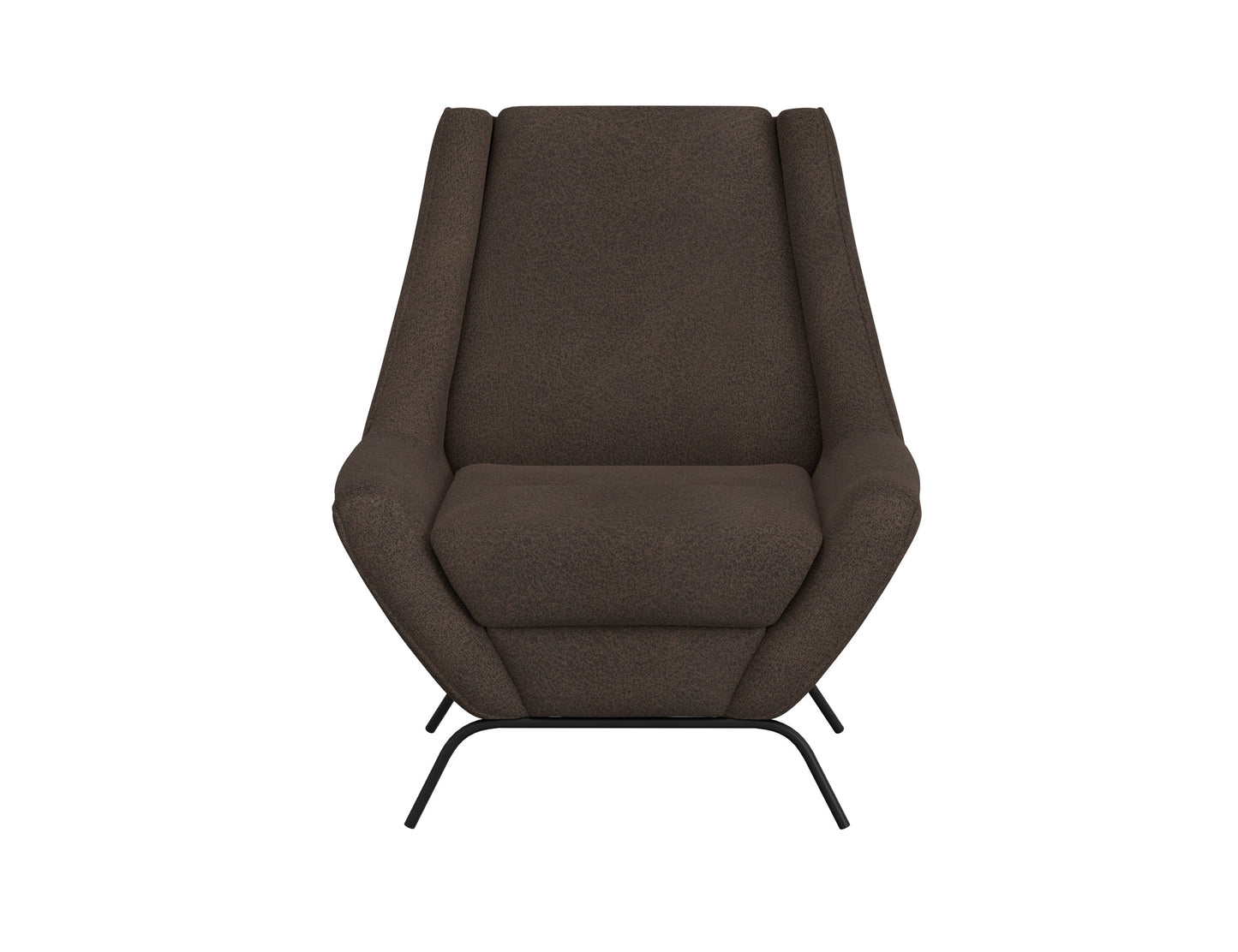 Wooden Frame & Metal Base, Armchair - Chocolate Brown