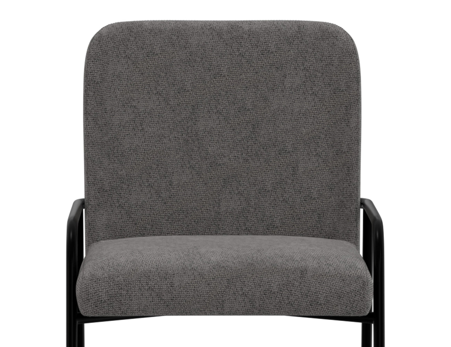 Wooden Frame & Metal Base, 30" Upholstered Barstool - Iron Gray