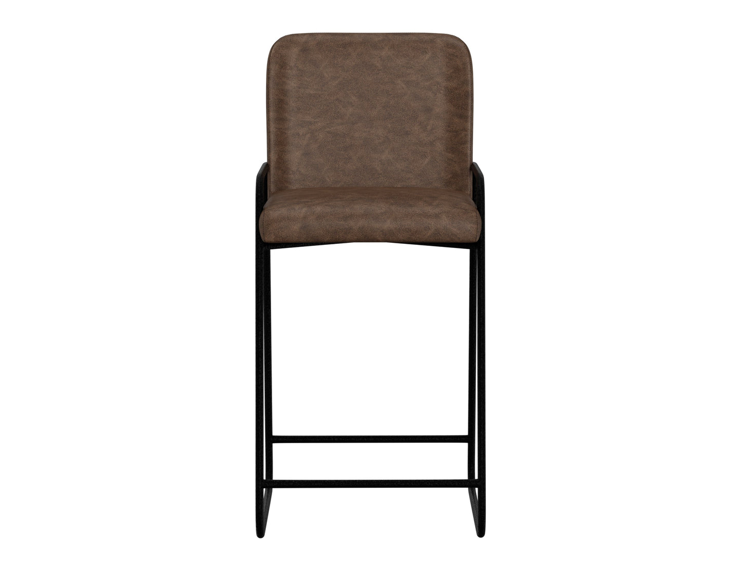 Wooden Frame & Metal Base, 30" Upholstered Barstool - Chocolate Brown