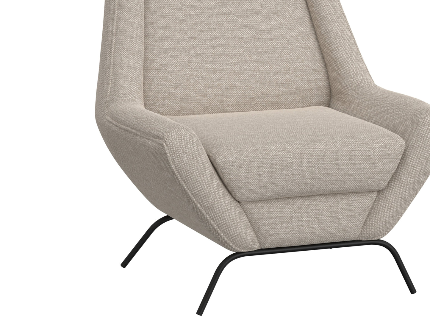 Wooden Frame & Metal Base, Armchair - Agreeable Gray