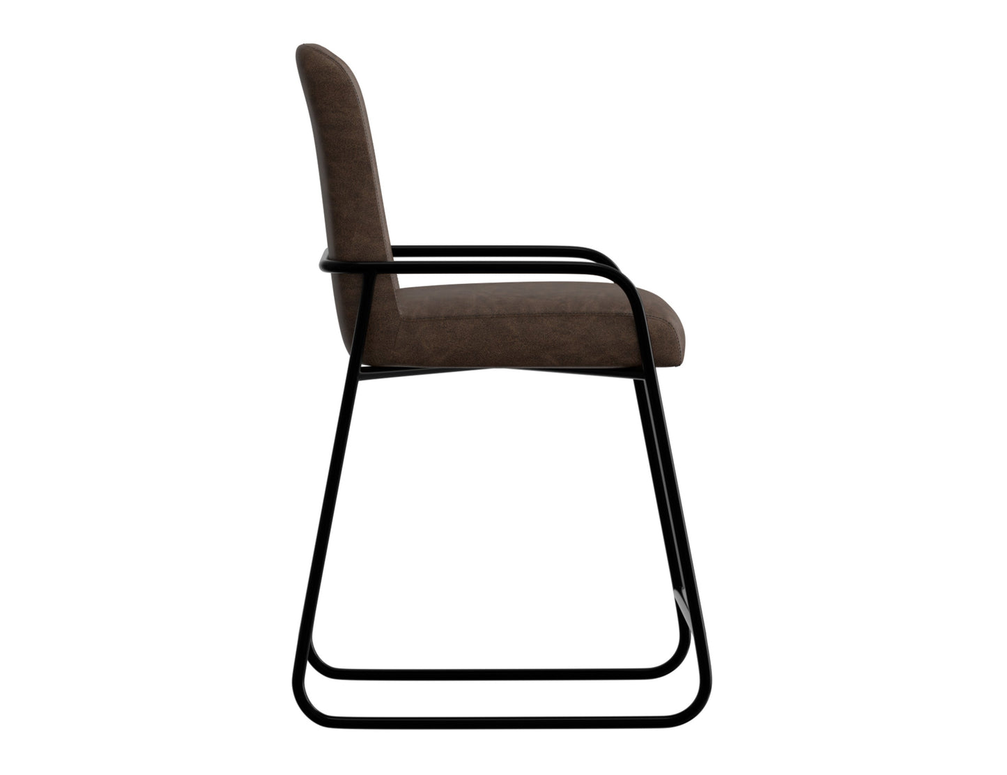 Wooden Frame & Metal Base, 30" Upholstered Barstool - Chocolate Brown