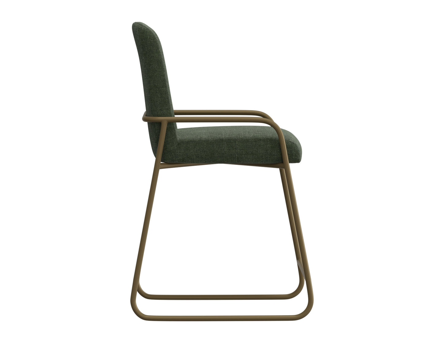 Wooden Frame & Metal Base, 24" Upholstered Barstool - Olive Green
