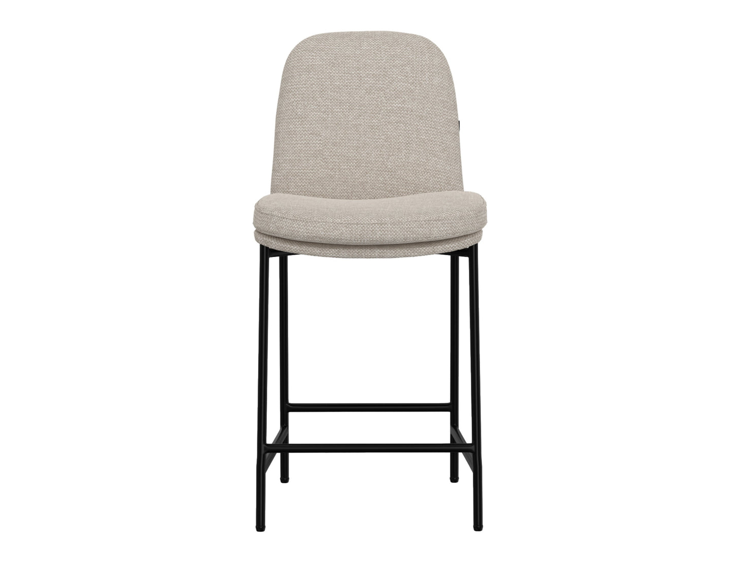 Wooden Frame & Metal Base, 24" Upholstered Barstool - Agreeable Gray