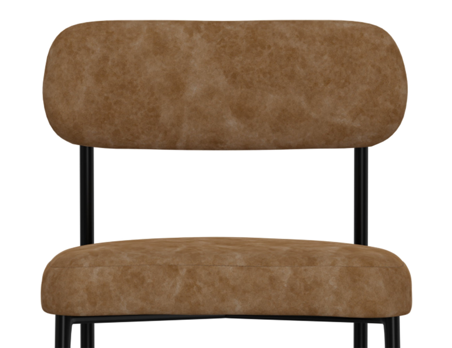 Wooden Frame & Metal Base, 30" Upholstered Barstool - Caramel Color