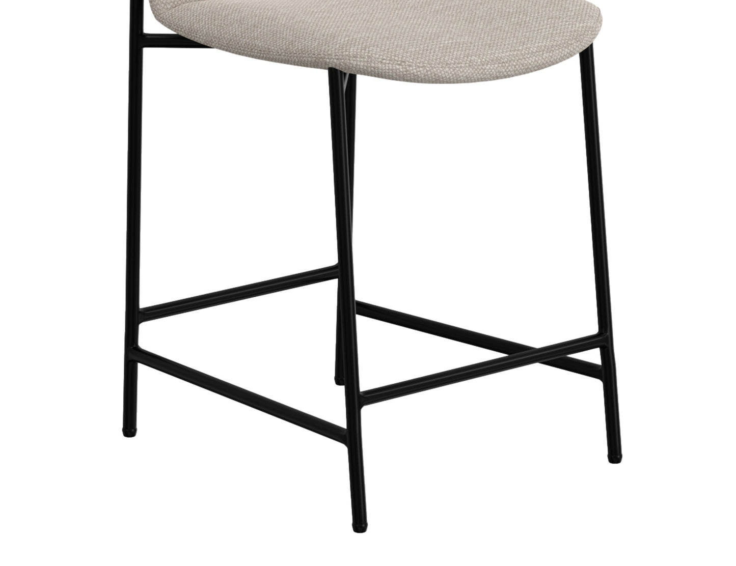 Wooden Frame & Metal Base, 24" Upholstered Barstool - Agreeable Gray