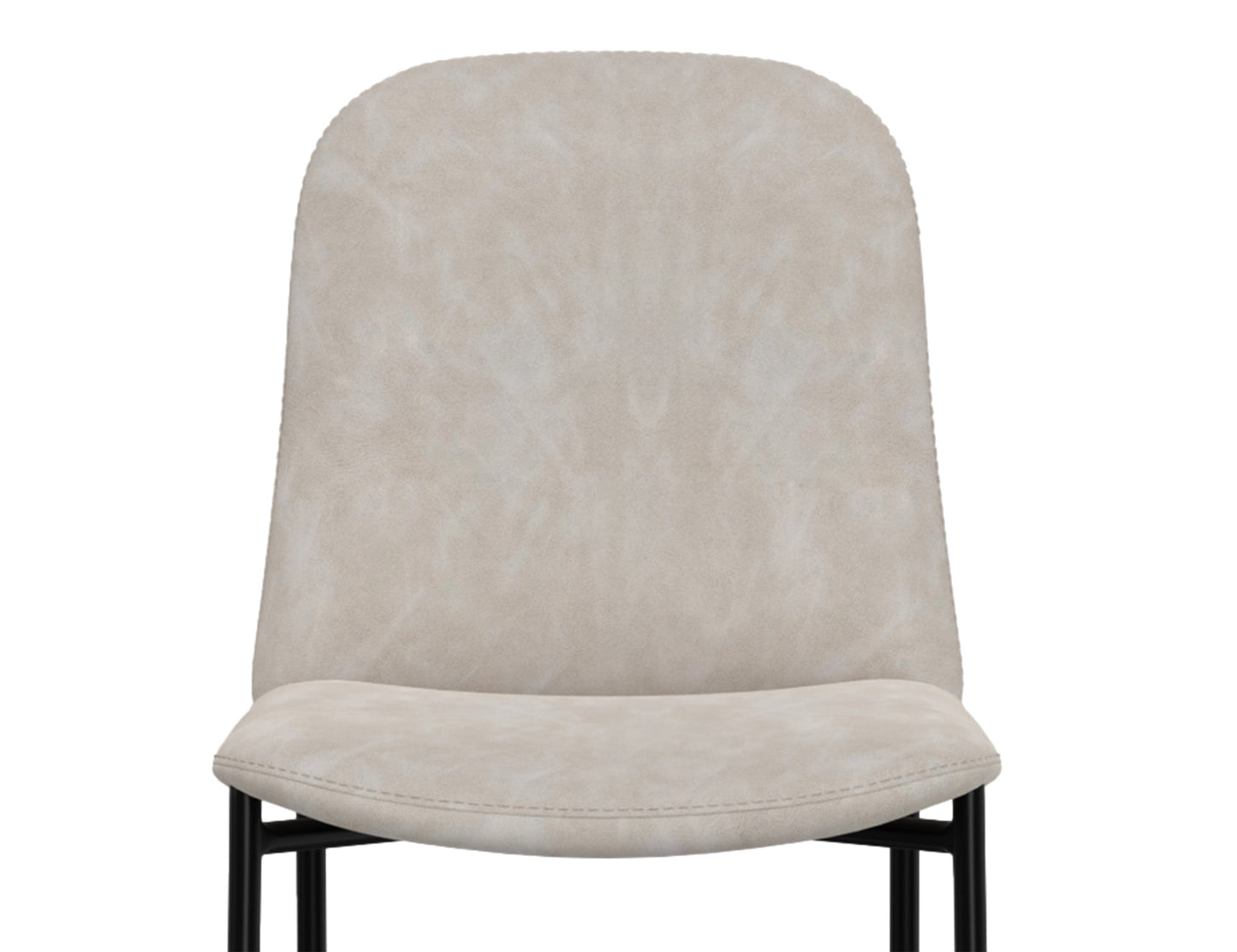 Wooden Frame & Metal Base, 30" Upholstered Barstool - Ivory