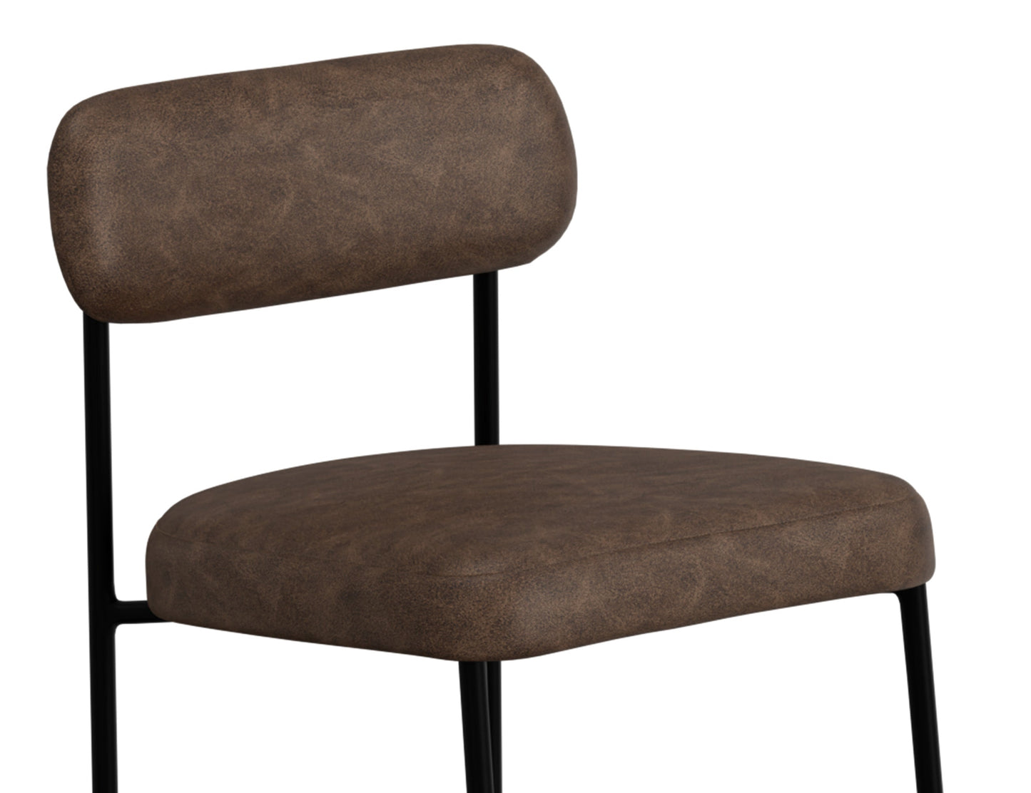 Wooden Frame & Metal Base, 30" Upholstered Barstool - Chocolate Brown