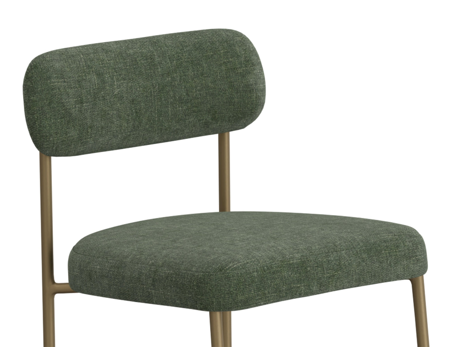 Wooden Frame & Metal Base, 24" Upholstered Barstool - Tribu forest green/ olive Green