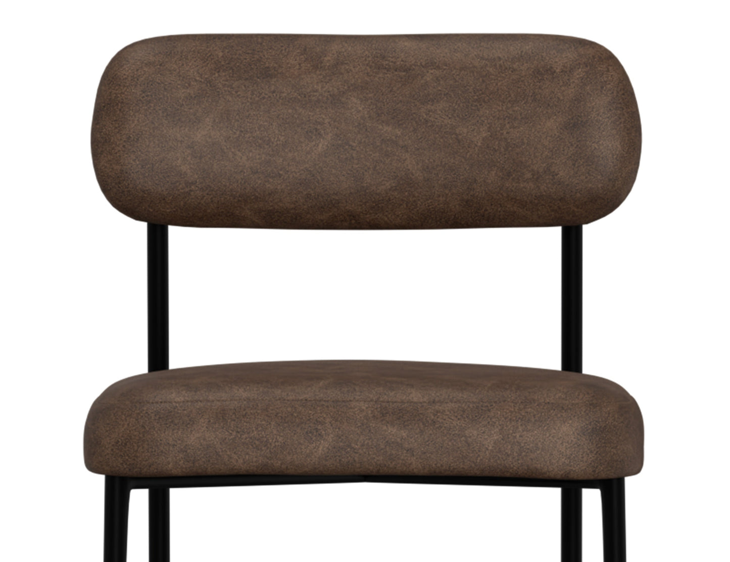 Wooden Frame & Metal Base, 30" Upholstered Barstool - Chocolate Brown