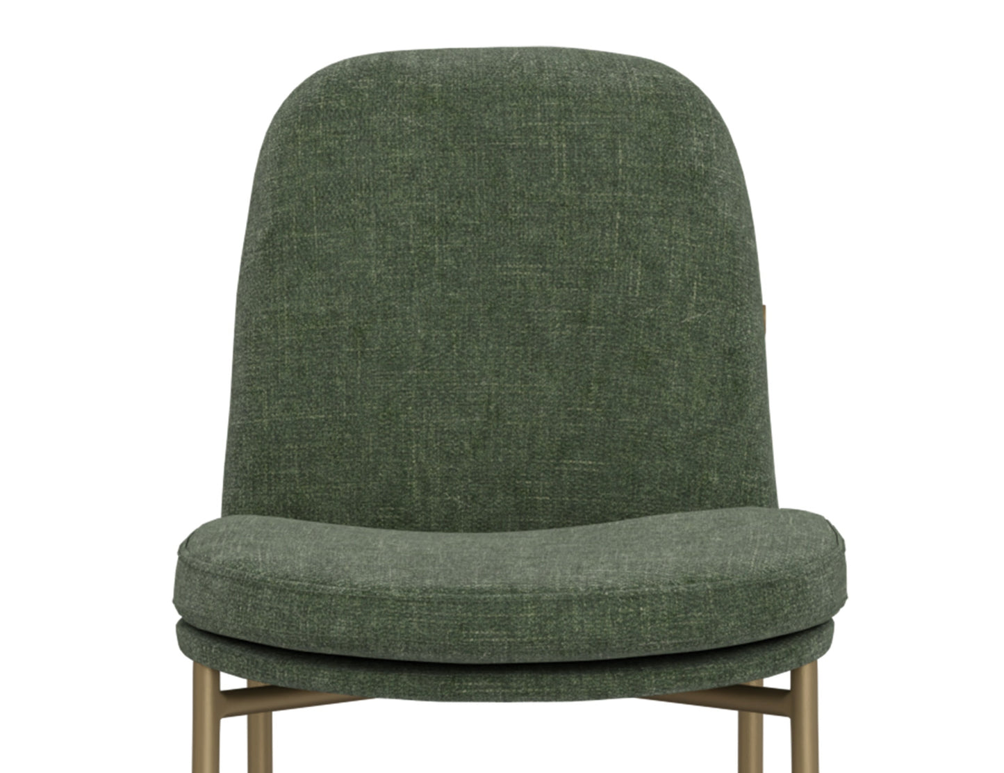 Wooden Frame & Metal Base, 24" Upholstered Barstool - Olive Green