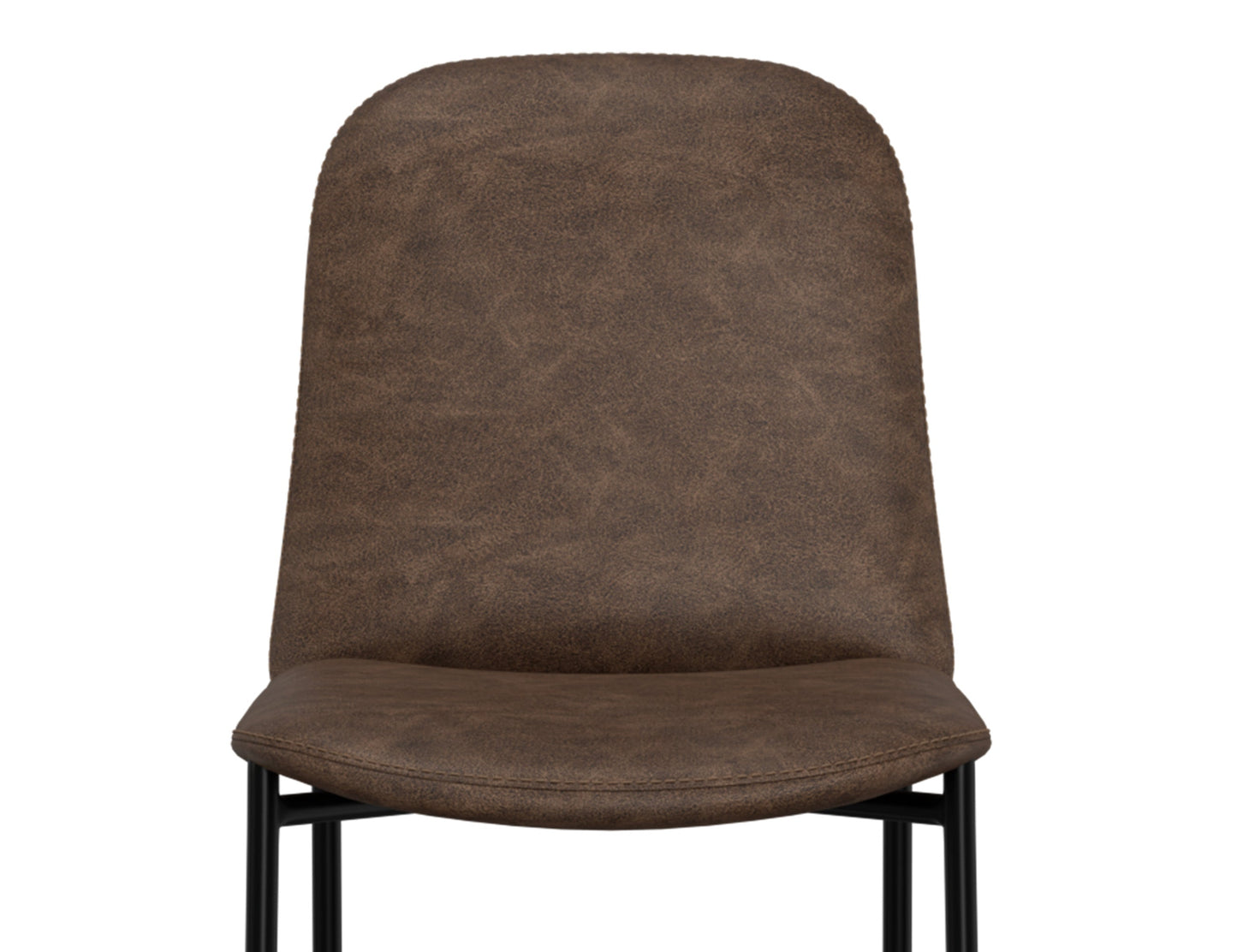 Wooden Frame & Metal Base, 24" Upholstered Barstool - Chocolate Brown