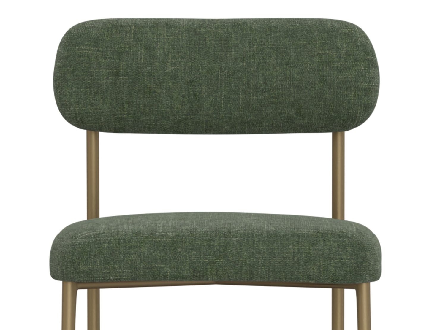 Wooden Frame & Metal Base, 30" Upholstered Barstool - Olive Green