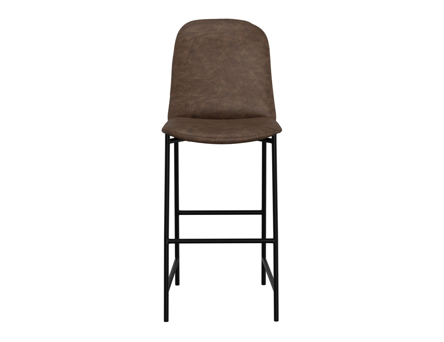 Wooden Frame & Metal Base, 30" Upholstered Barstool - Chocolate Brown