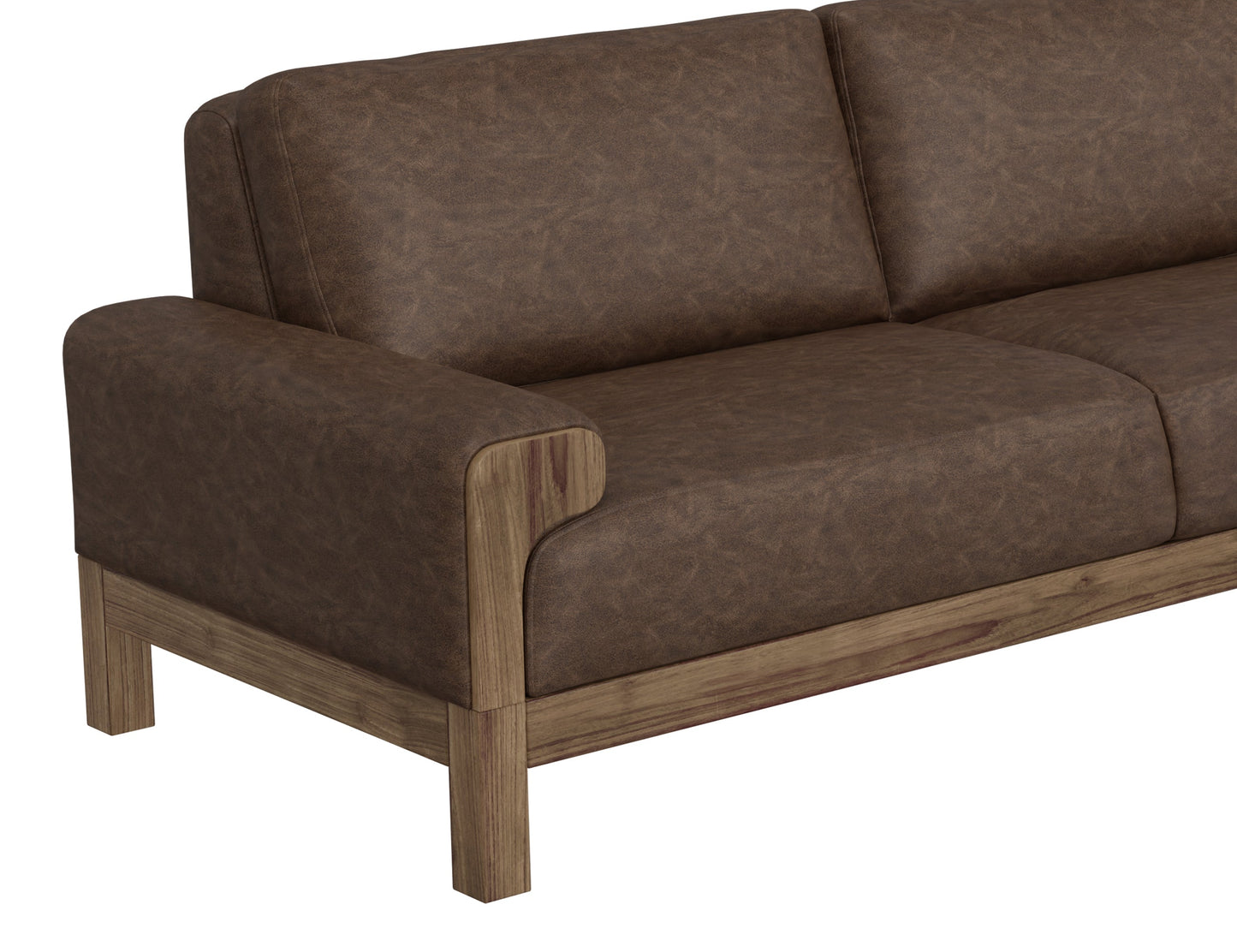 Wooden Frame & Base, Loveseat - Chocolate Brown