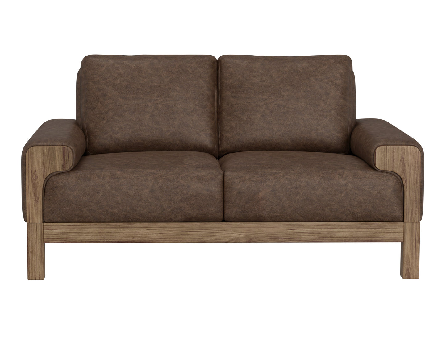 Wooden Frame & Base, Loveseat - Chocolate Brown