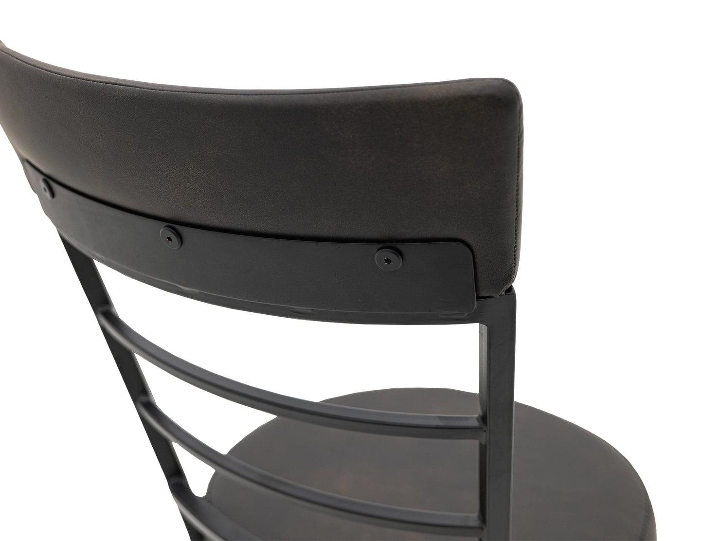 Wooden Frame & Metal Base, 30" Upholstered Barstool - Licorice Black