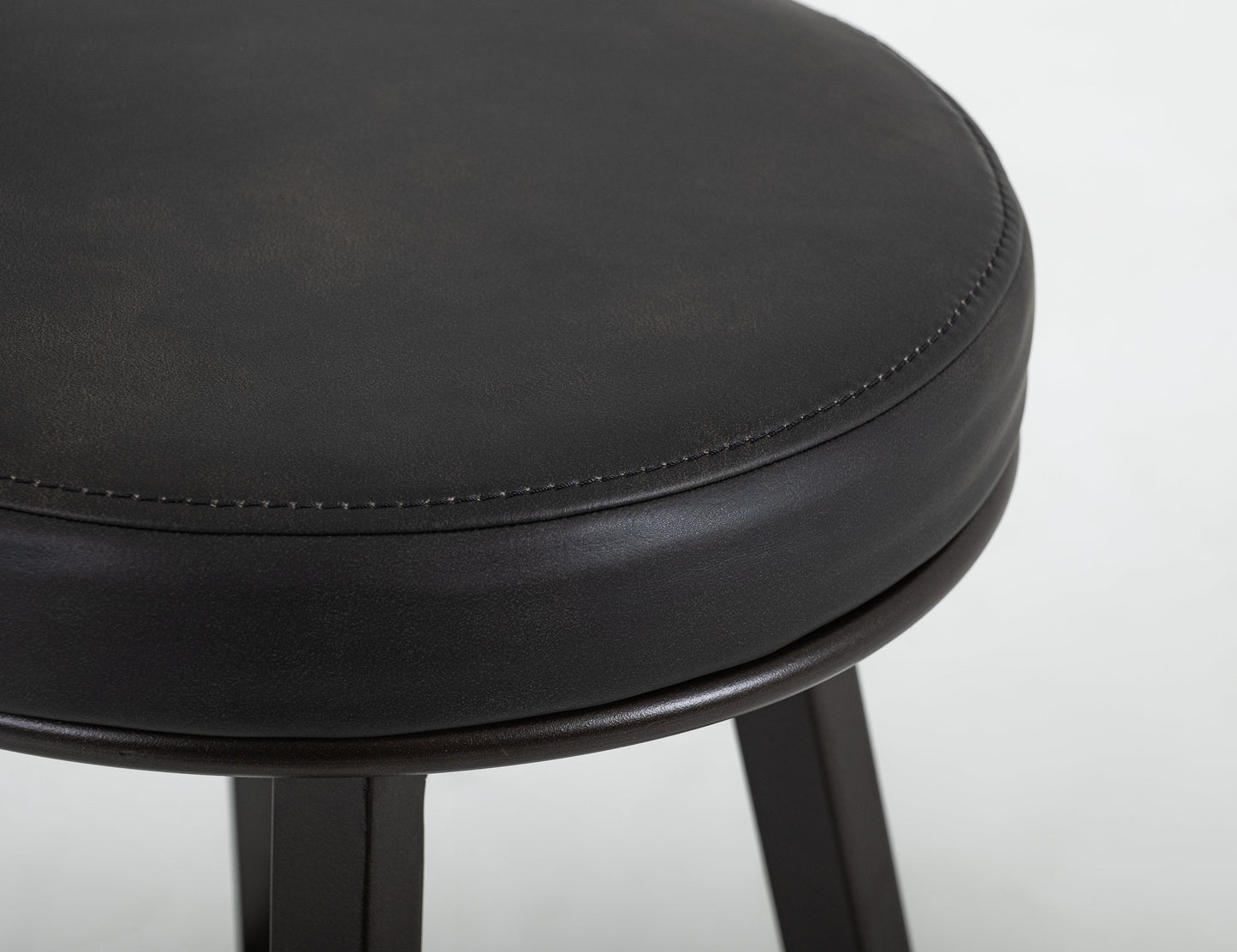 Wooden Frame & Metal Base, 30" Upholstered Barstool - Licorice Black