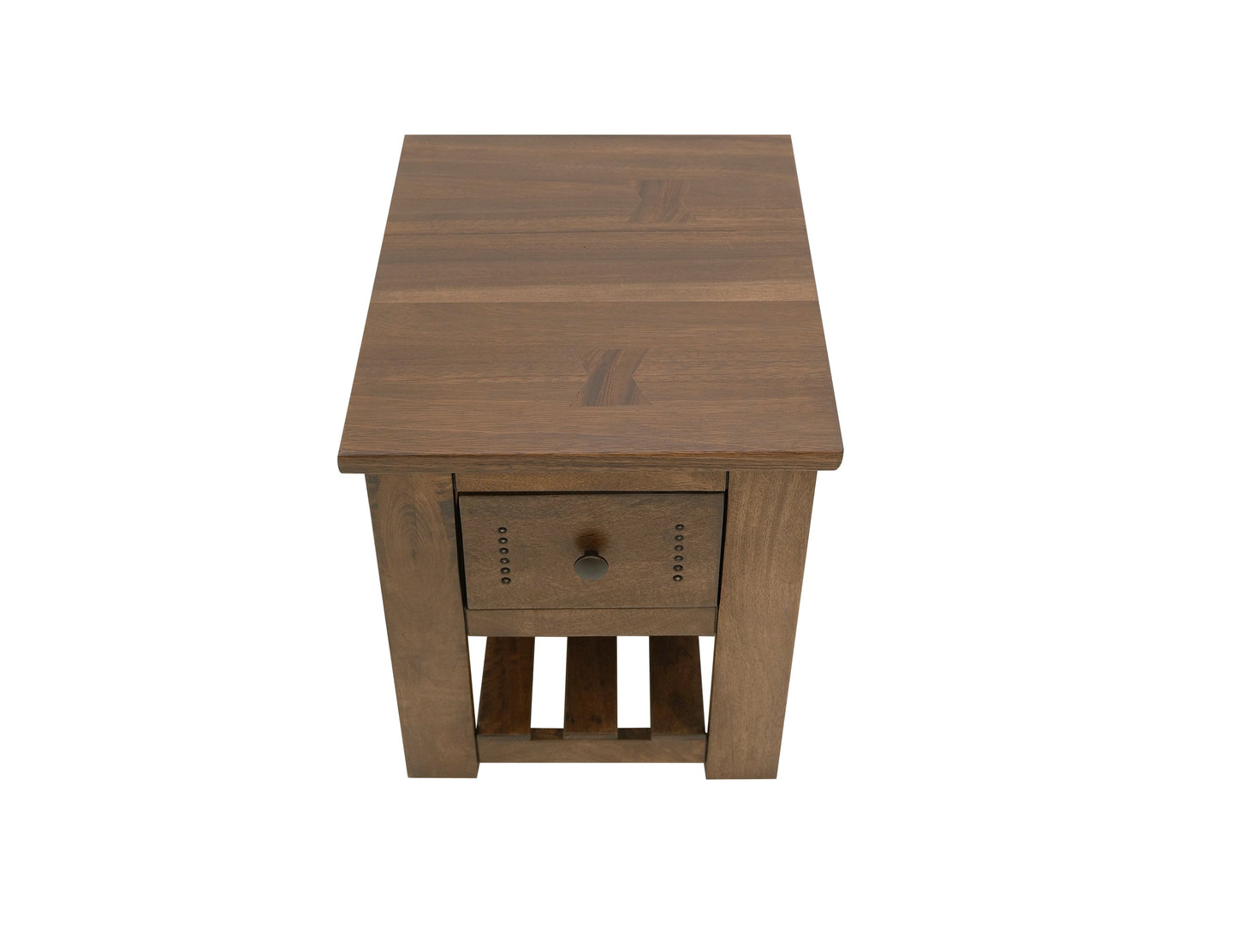 1 Drawer, 1 Shelf, Chairside Table - Barrel Brown
