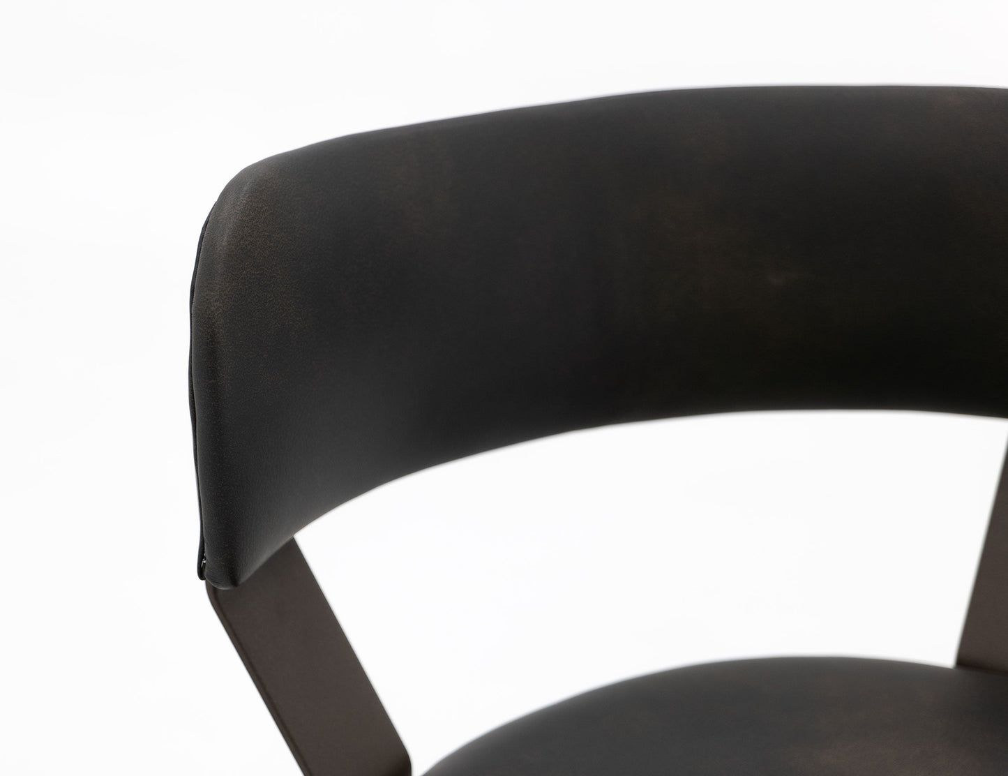 Wooden Frame & Metal Base, 30" Upholstered Barstool - Licorice Black