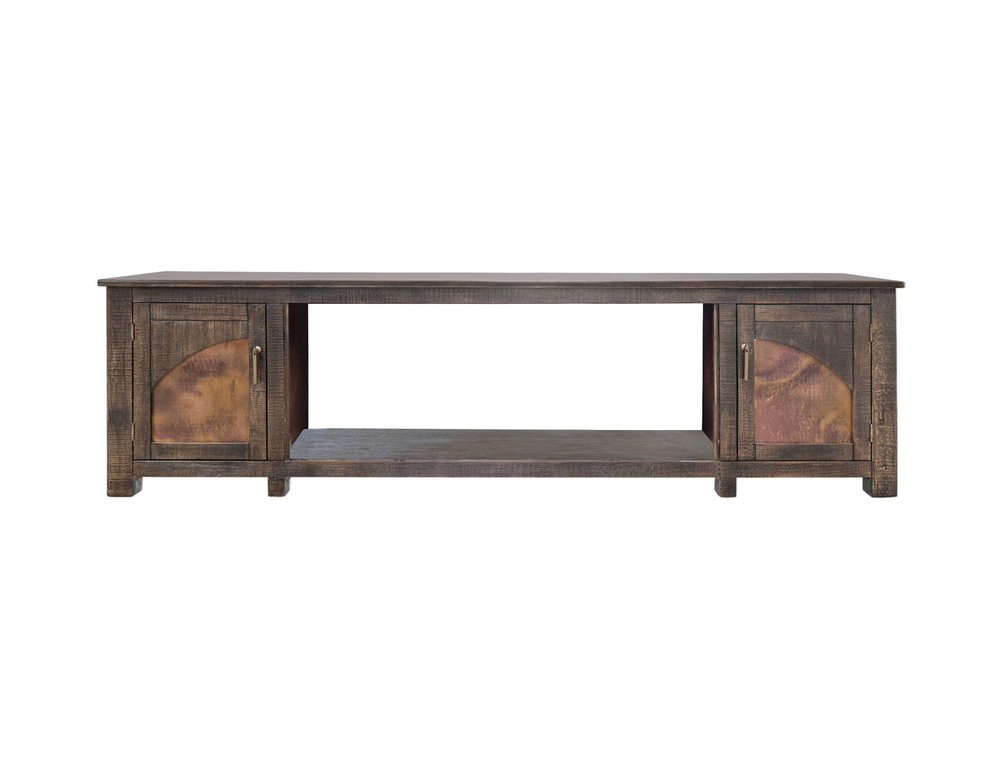 2 Door Fireplace TV Stand - Charred Brown