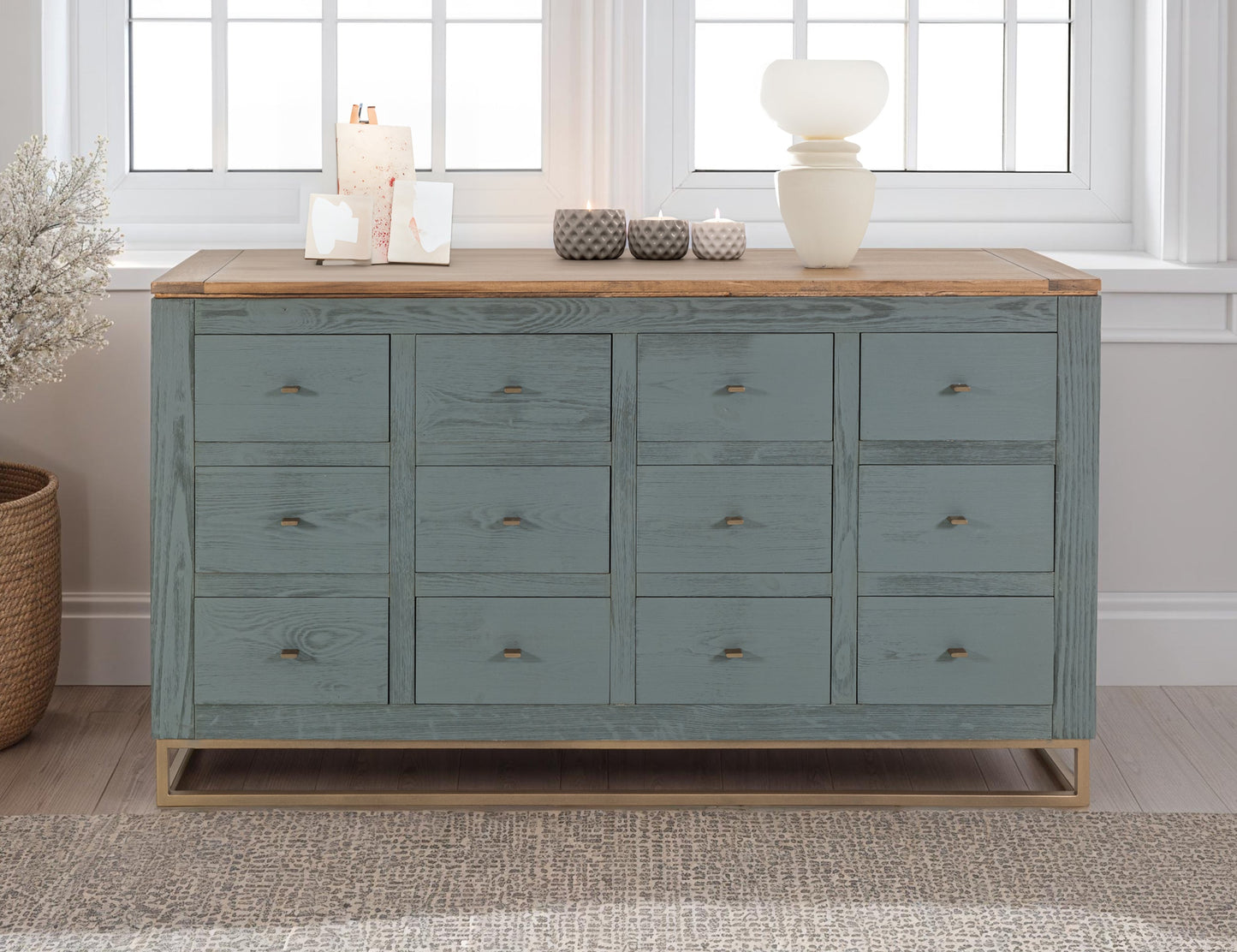 12 Drawer, Console - Forest Green