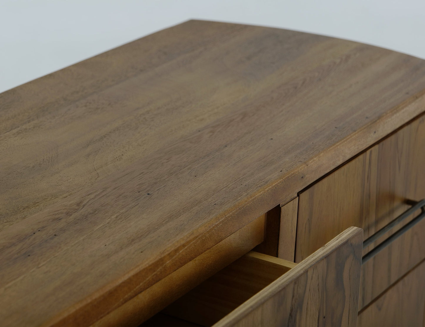 7 drawer, 1 Shelf, Console - Barrel Brown
