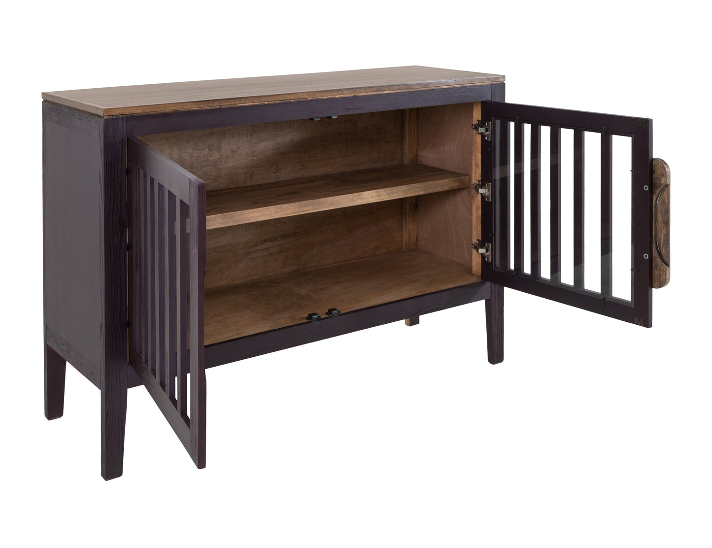 2 Door, 1 Shelf, Cosole - Merlot Red