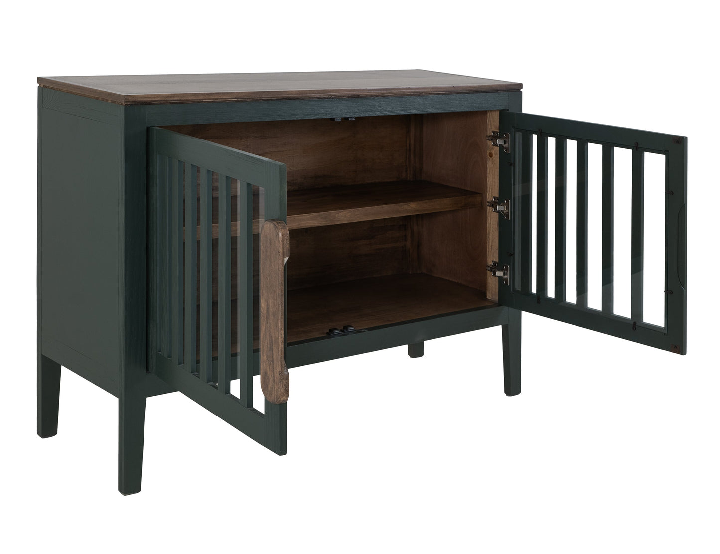 2 Door, 1 Shelf, Cosole - Forest Green