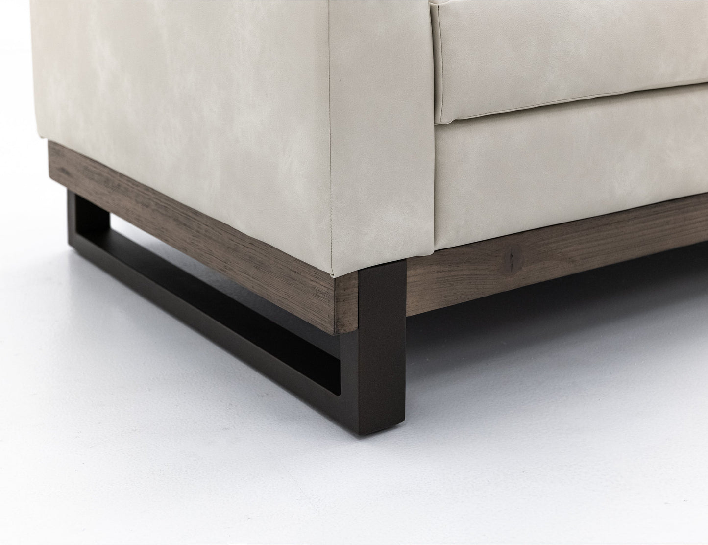 Metal & Wood Base, Armchair - Opal Beige