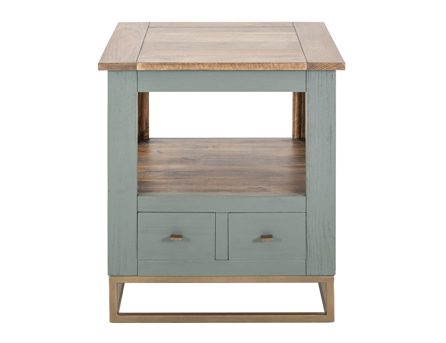 2 Drawer, 1 Shelf, End Table - Forest Green