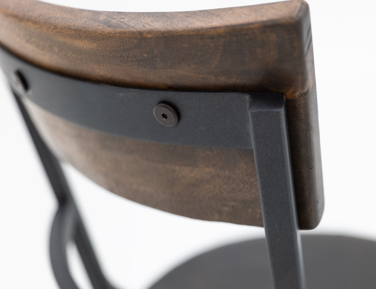 Wooden Frame & Metal Base, 30" Upholstered Barstool - Licorice Black