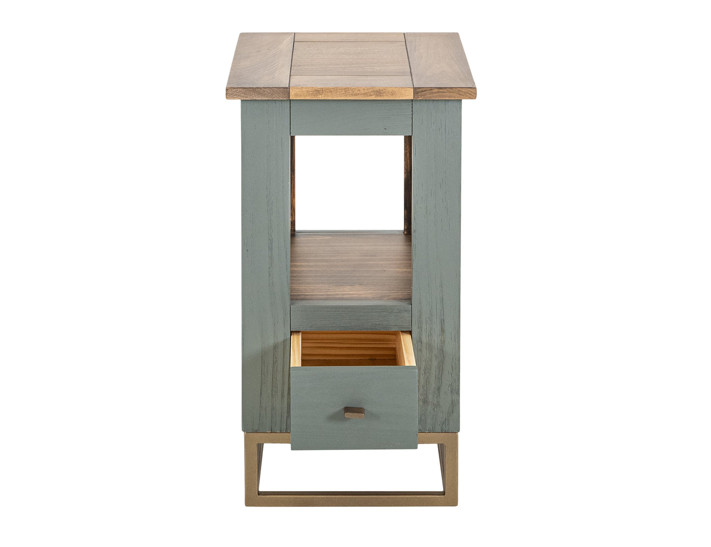 1 Drawer, 1 Shelf, Chairside Table - Forest Green