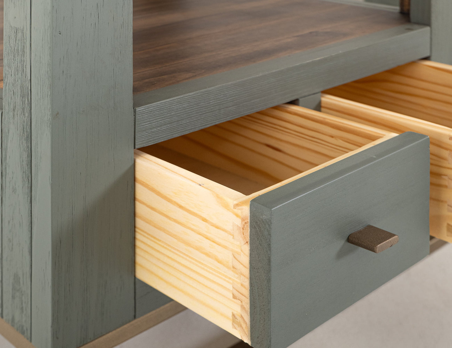 2 Drawer, 1 Shelf, End Table - Forest Green