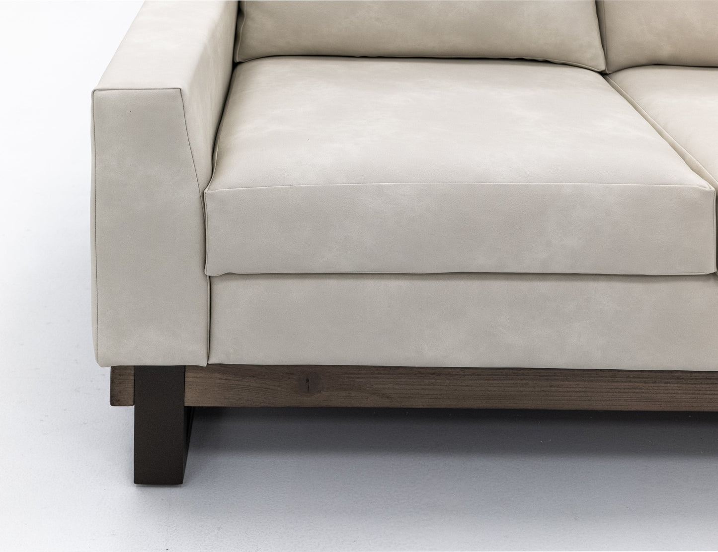Metal & Wood Base, Armchair - Opal Beige