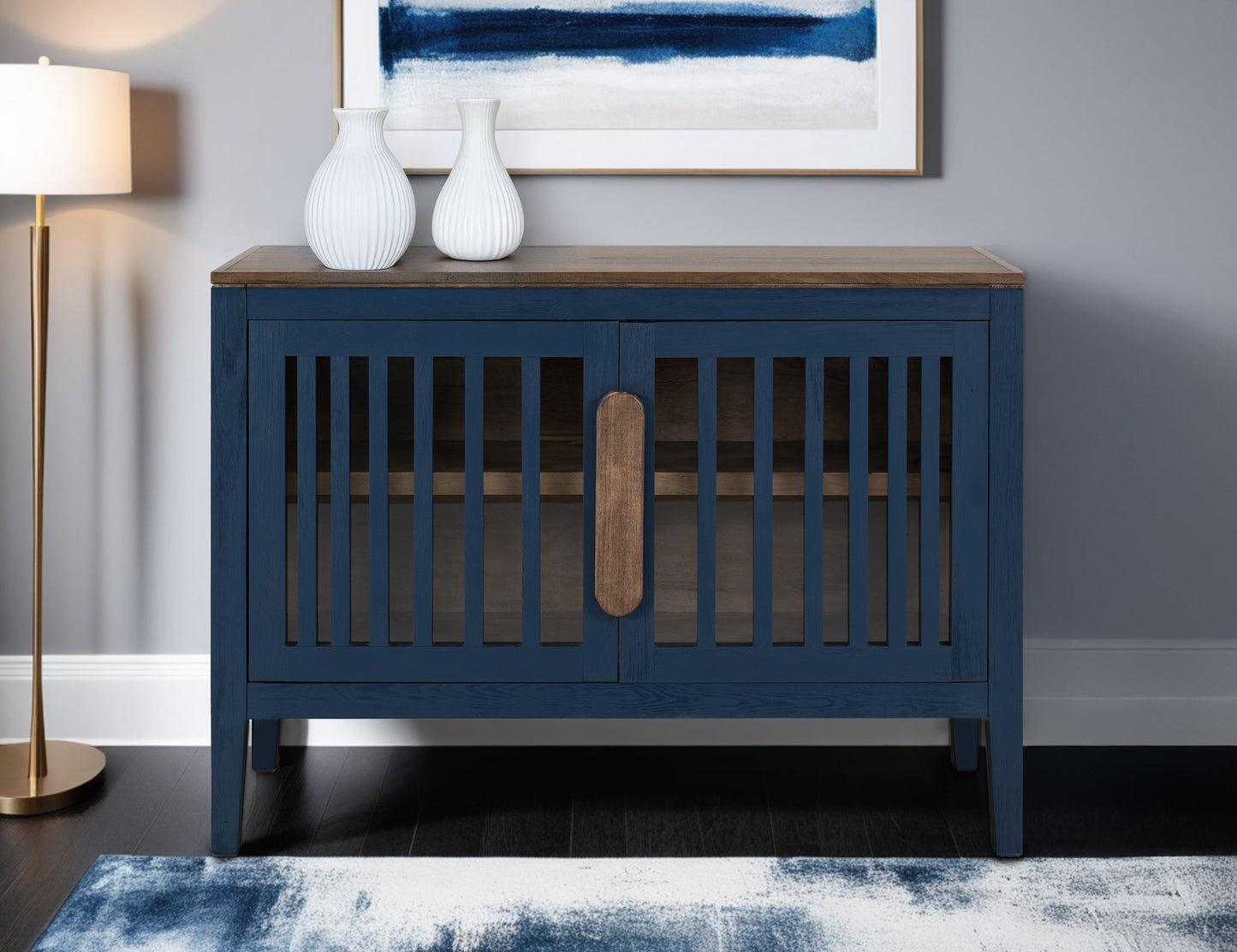 2 Door, 1 Shelf, Cosole - Indigo Blue
