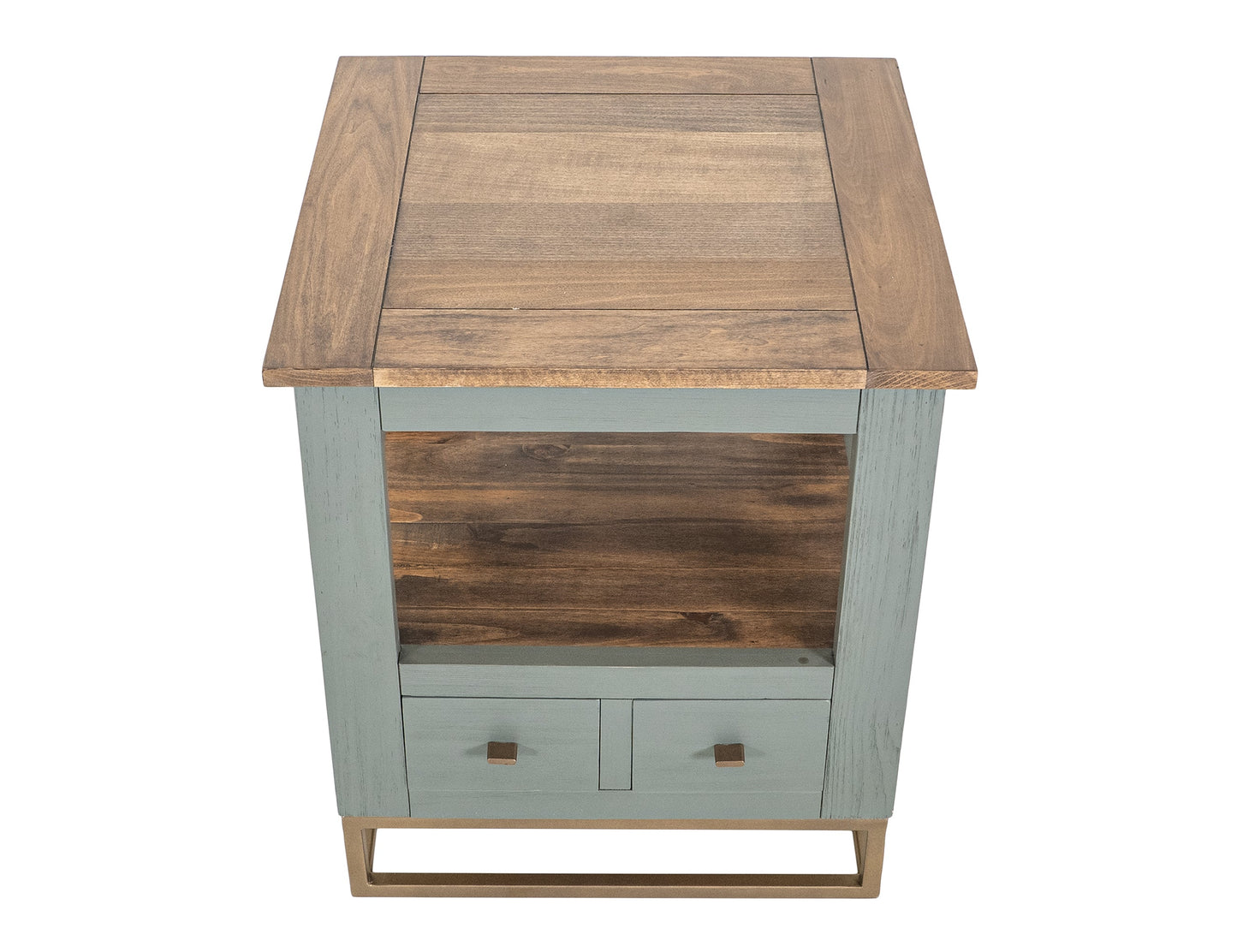 2 Drawer, 1 Shelf, End Table - Forest Green