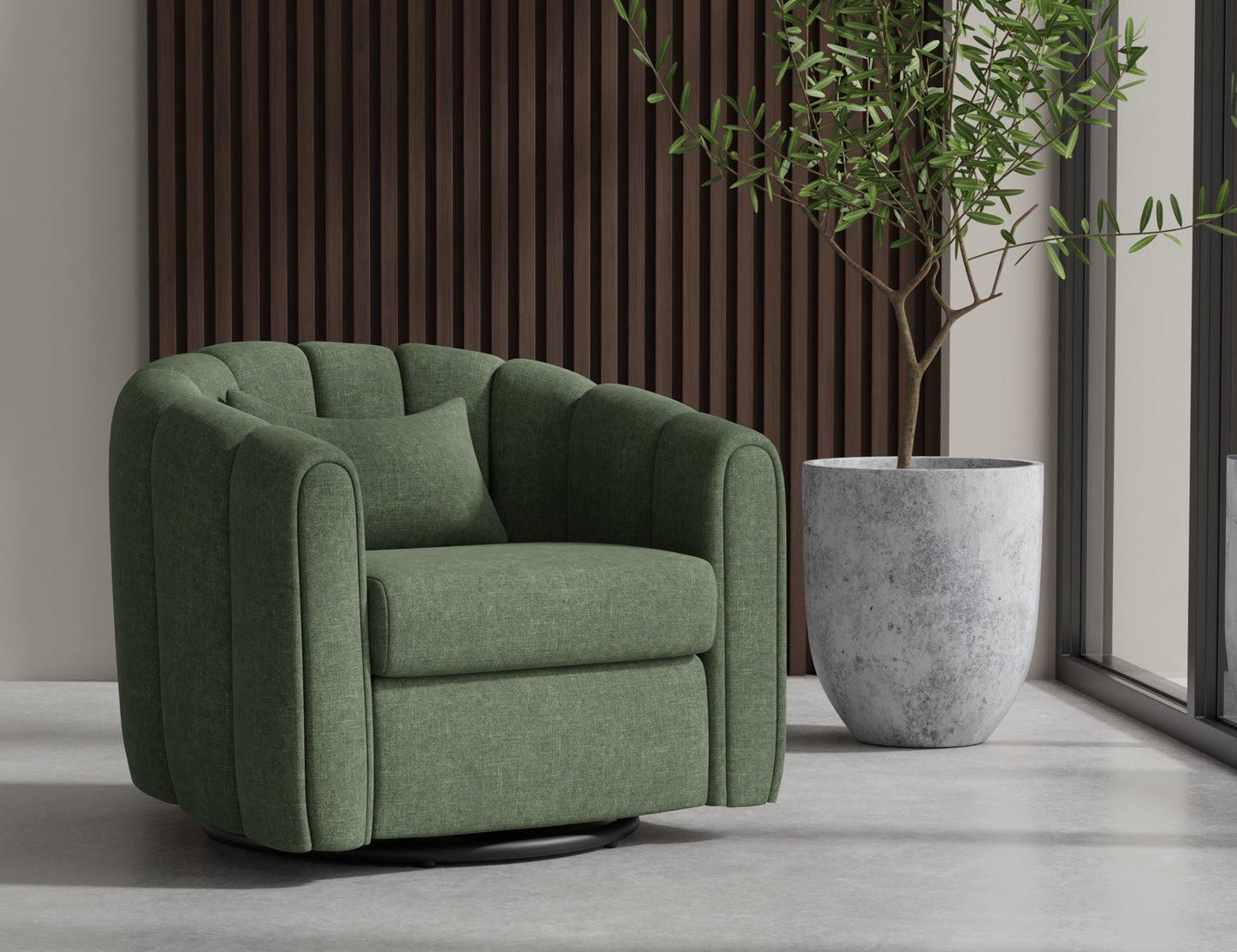 Wooden Frame & Metal Base, 360 Degree Swivel Glider - Tribu Forest