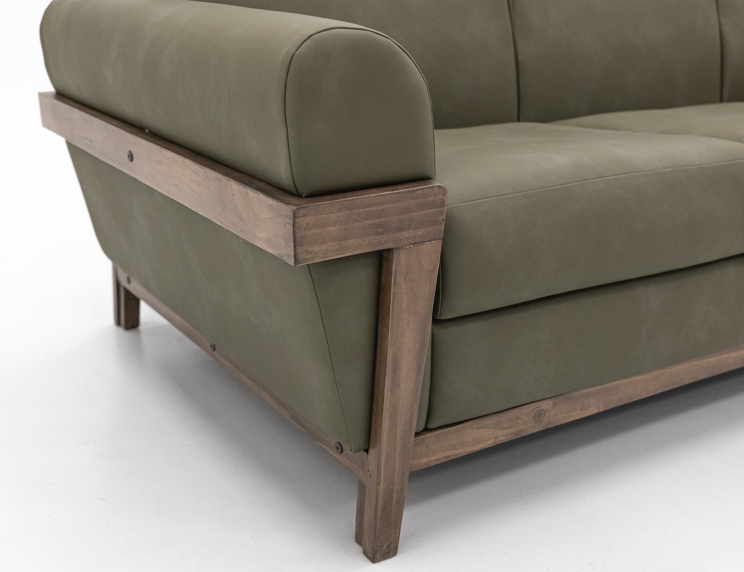 Wooden Frame & Base, Armchair - Suculent Green