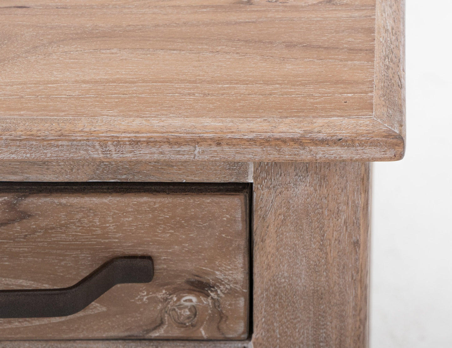 1 Drawer, 1 Shelf, End Table - Ivory White