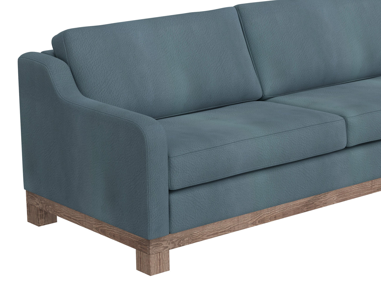 Wooden Frame & Base, Loveseat - Slate Blue