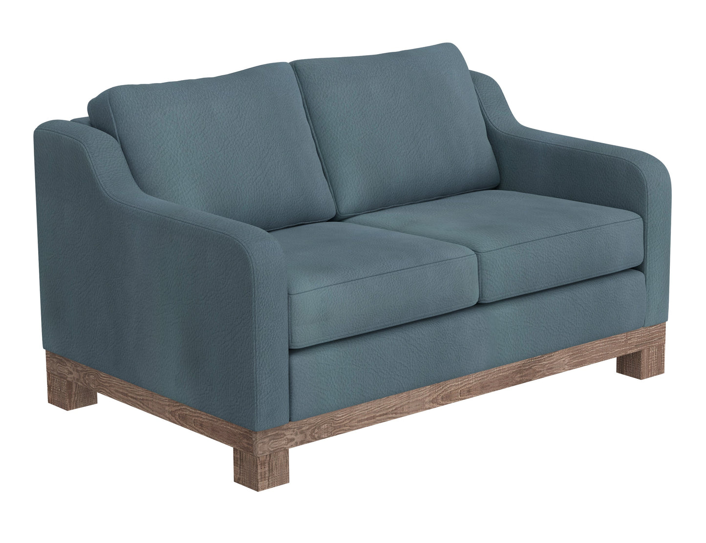 Wooden Frame & Base, Loveseat - Slate Blue