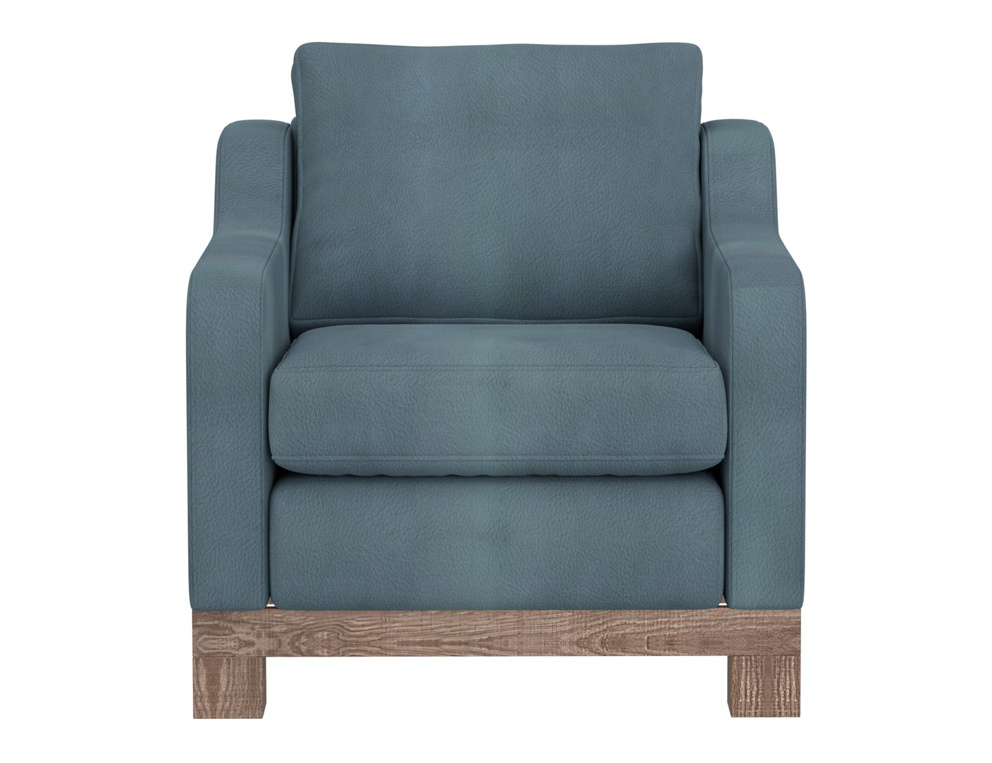 Wooden Frame & Base, Armchair - Slate Blue