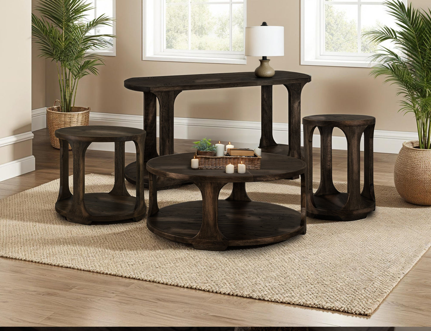1 Shelf, Chairside Table - Oil Black
