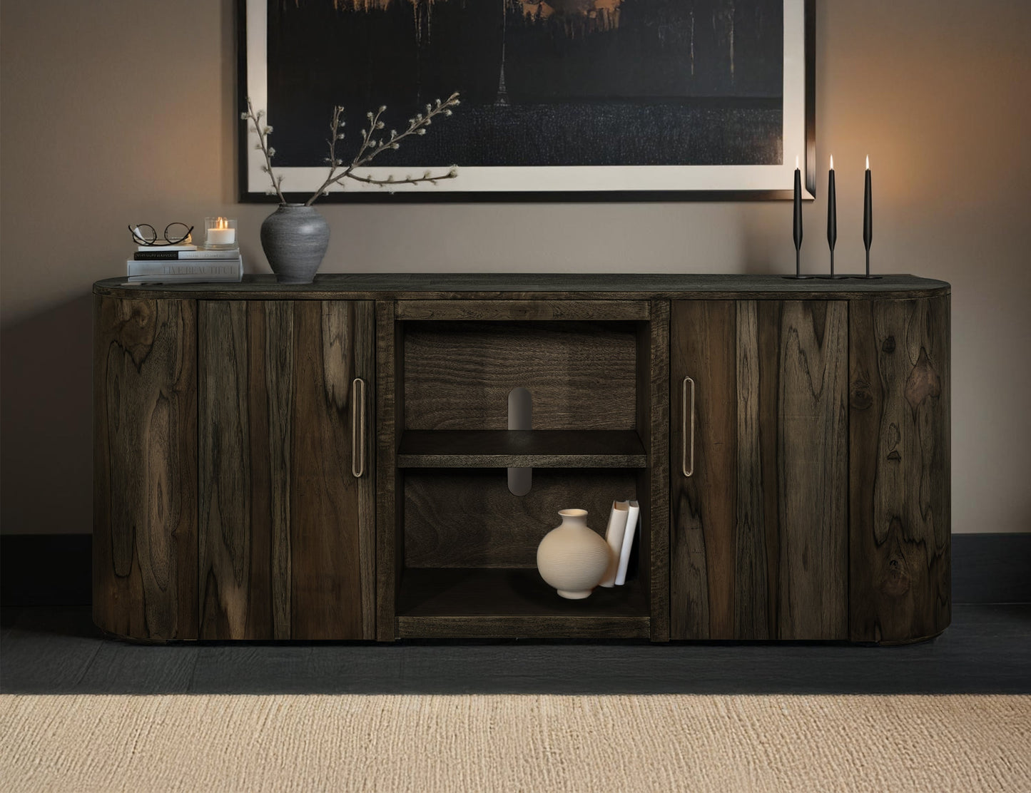 2 Door, TV Stand 80 - Oil Black